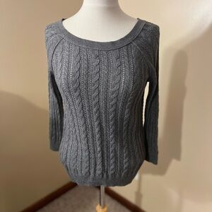 AE Outfitters Gray Lightweight Cable Knit Sweater Sz S